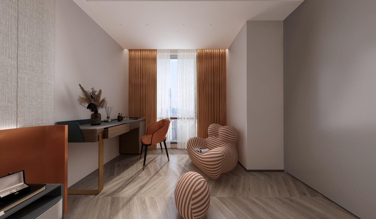 聯發(fā)欣悅華庭現代輕奢風格裝修  加入了強大的儲物功能，富有人文氣息。