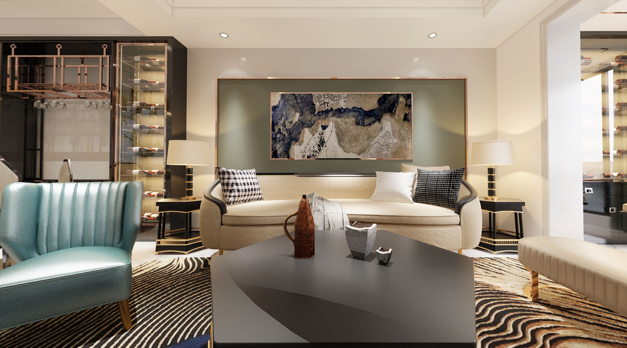 海峽國際社區(qū)復(fù)式樓 這套現(xiàn)代風(fēng)的配色太好看了