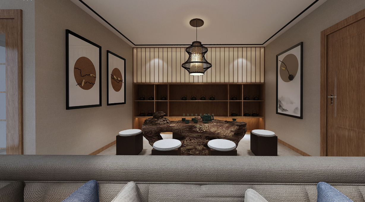 新景國際城四居室裝修  中式不是規(guī)規(guī)矩矩，也可以別具一格