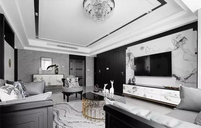 廈門(mén)海投第一灣130㎡新中式黑白灰，看一眼就會(huì)怦然心動(dòng)！