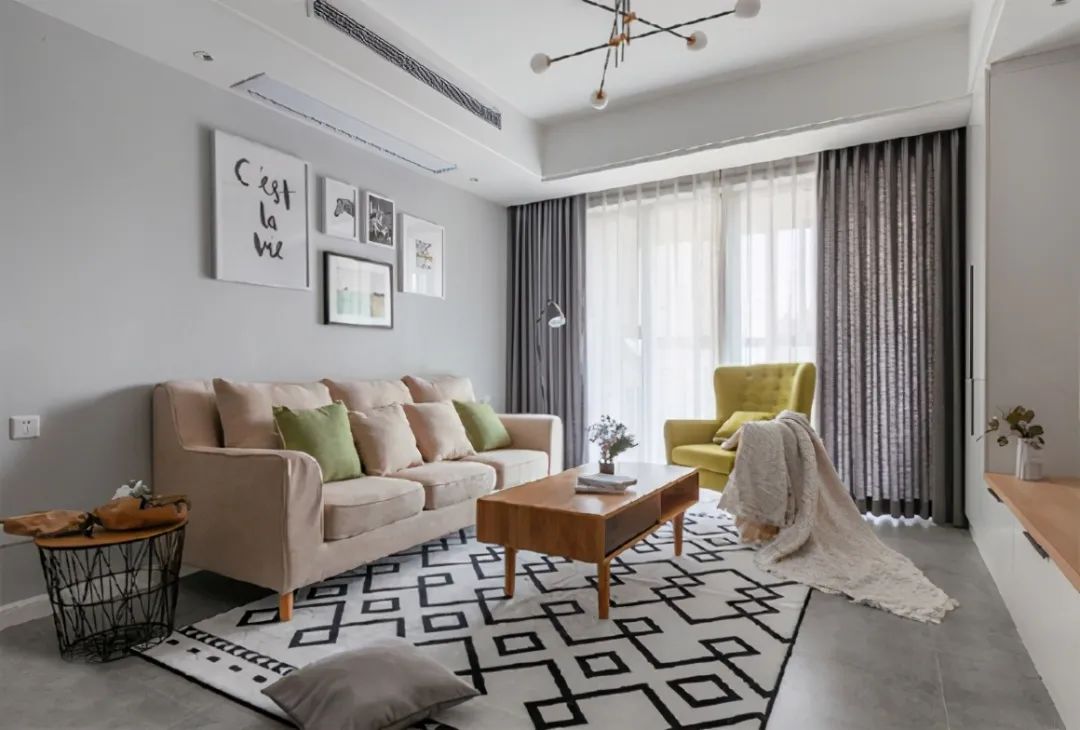 廈門(mén)禹洲城上城90㎡北歐風(fēng)裝修，灰色乳膠漆墻面很耐看