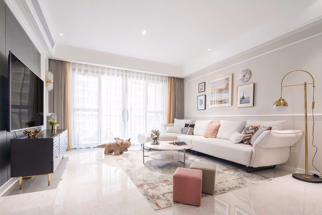 廈門瑞景公園120㎡輕奢歐式，淡雅色調(diào)的現(xiàn)代化設(shè)計(jì)